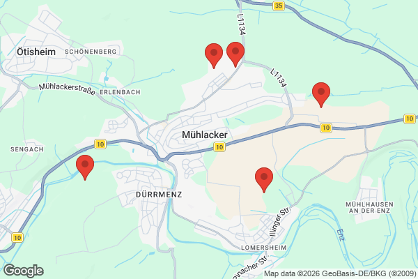Karte mit Entrümpelungsaufträgen in Mühlacker