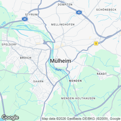 Karte von Mülheim und Umgebung