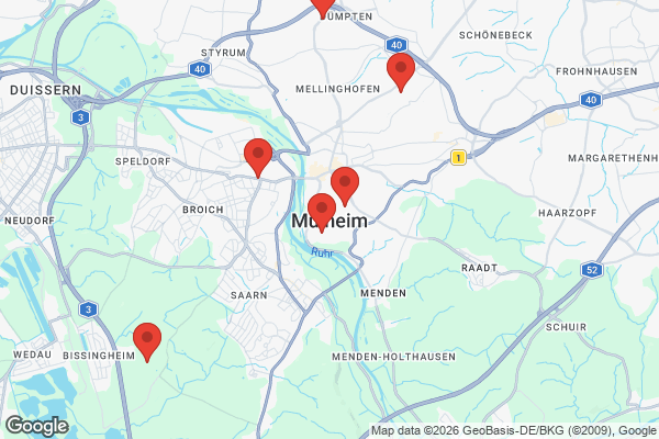 Karte mit Entrümpelungsaufträgen in Mülheim