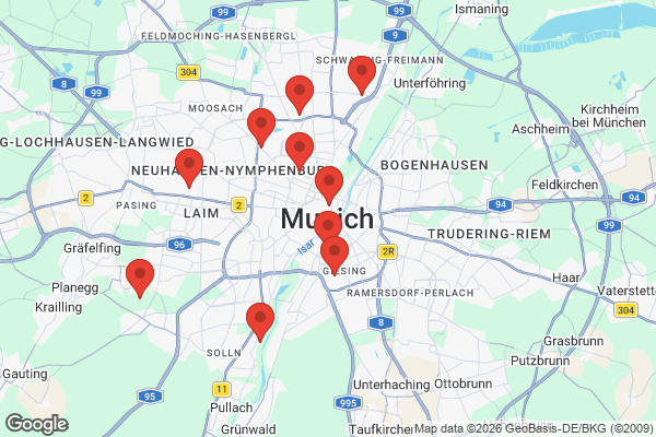 Karte mit Entrümpelungsaufträgen in München