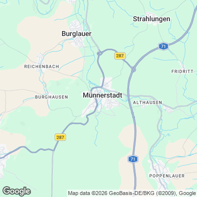 Karte von Münnerstadt und Umgebung