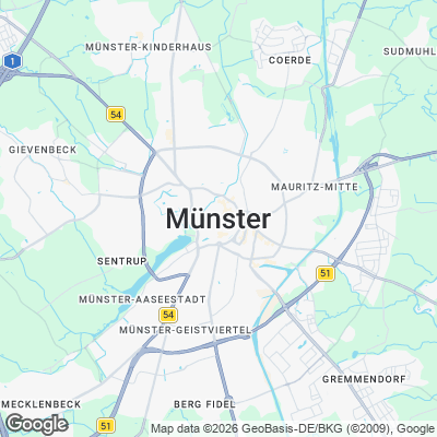 Karte von Münster und Umgebung