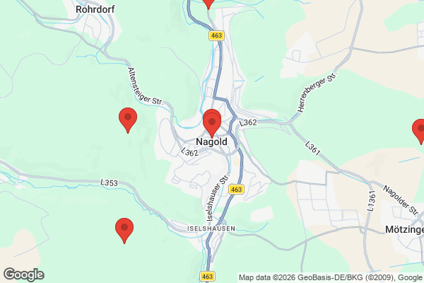 Karte mit Entrümpelungsaufträgen in Nagold