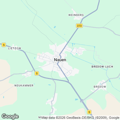 Karte von Nauen und Umgebung