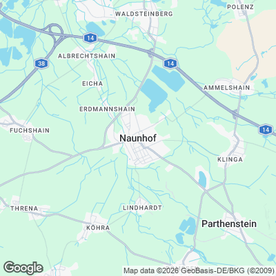 Karte von Naunhof und Umgebung