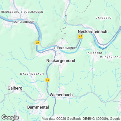 Karte von Neckargemünd und Umgebung