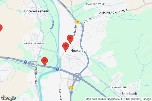 Karte mit Entrümpelungsaufträgen in Neckarsulm