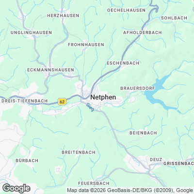 Karte von Netphen und Umgebung
