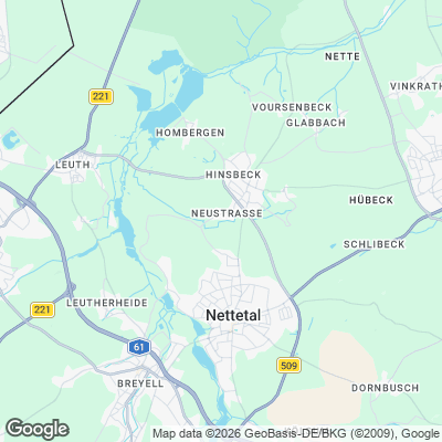 Karte von Nettetal und Umgebung