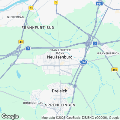 Karte von Neu-Isenburg und Umgebung