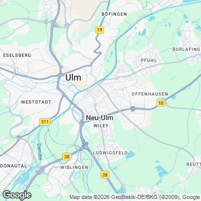 Karte von Neu-Ulm und Umgebung