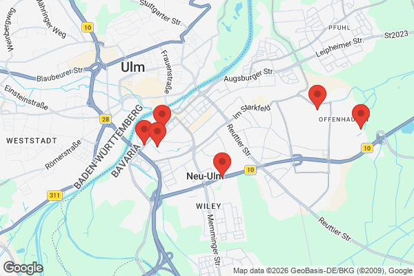 Karte mit Entrümpelungsaufträgen in Neu-Ulm