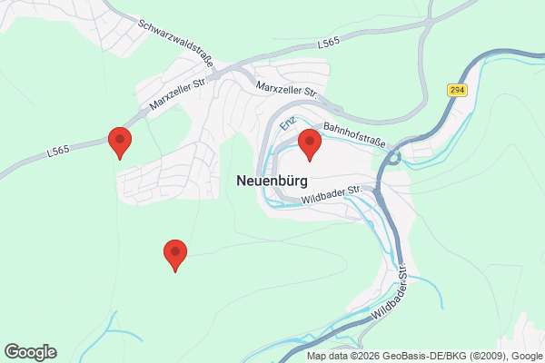 Karte mit Entrümpelungsaufträgen in Neuenbürg