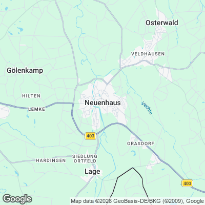 Karte von Neuenhaus und Umgebung