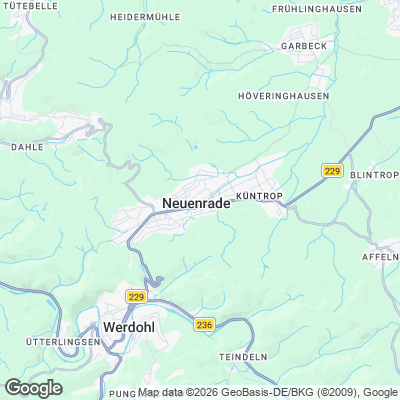 Karte von Neuenrade und Umgebung