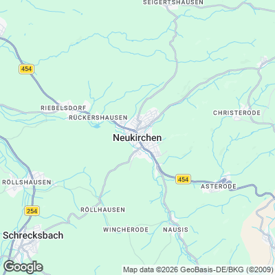 Karte von Neukirchen und Umgebung