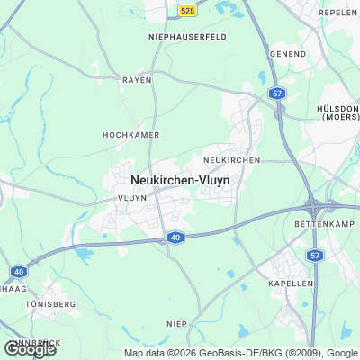 Karte von Neukirchen-Vluyn und Umgebung