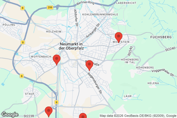Karte mit Entrümpelungsaufträgen in Neumarkt in der Oberpfalz