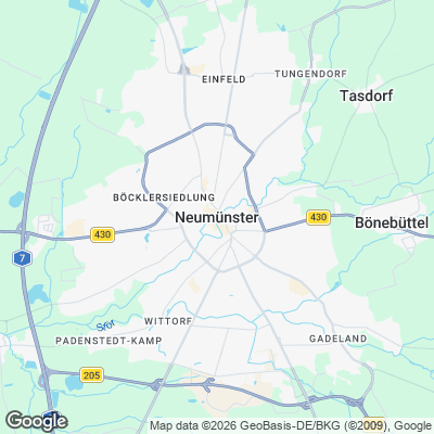 Karte von Neumünster und Umgebung