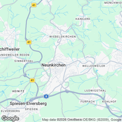Karte von Neunkirchen und Umgebung