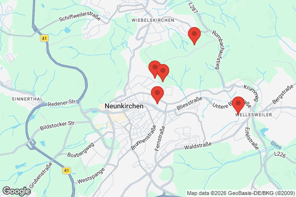 Karte mit Entrümpelungsaufträgen in Neunkirchen