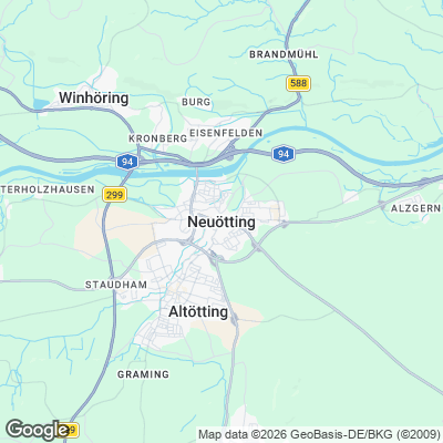 Karte von Neuötting und Umgebung