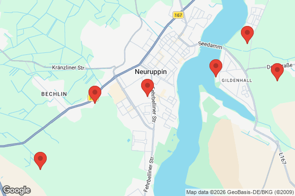 Karte mit Entrümpelungsaufträgen in Neuruppin