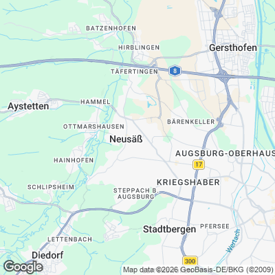 Karte von Neusäß und Umgebung