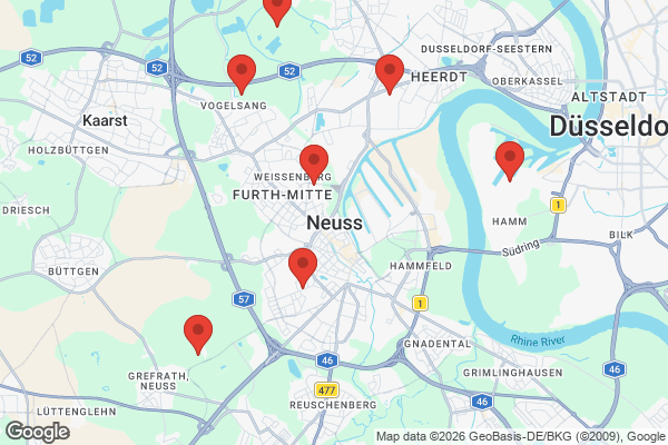 Karte mit Entrümpelungsaufträgen in Neuss