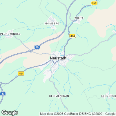 Karte von Neustadt (Hessen) und Umgebung