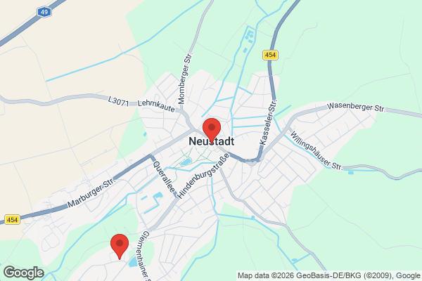 Karte mit Entrümpelungsaufträgen in Neustadt (Hessen)