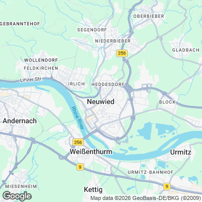 Karte von Neuwied und Umgebung