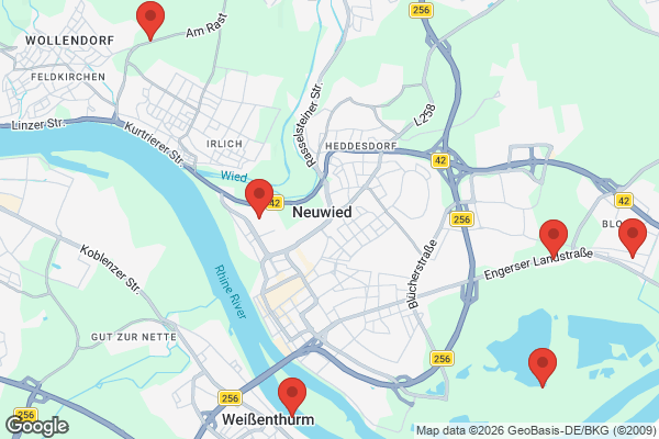 Karte mit Entrümpelungsaufträgen in Neuwied