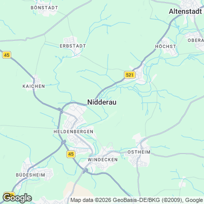 Karte von Nidderau und Umgebung