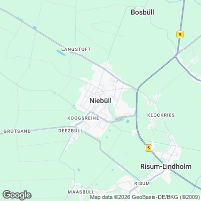 Karte von Niebüll und Umgebung