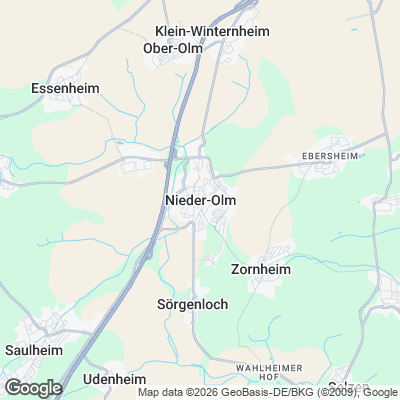 Karte von Nieder-Olm und Umgebung