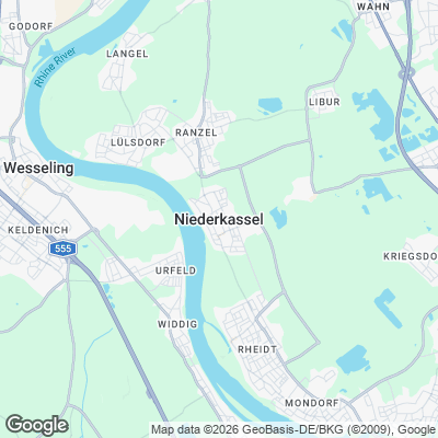 Karte von Niederkassel und Umgebung