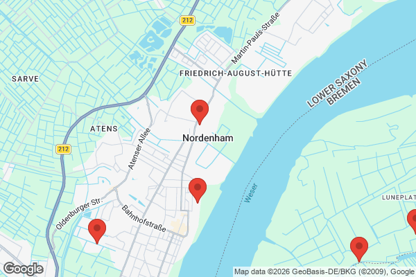 Karte mit Entrümpelungsaufträgen in Nordenham