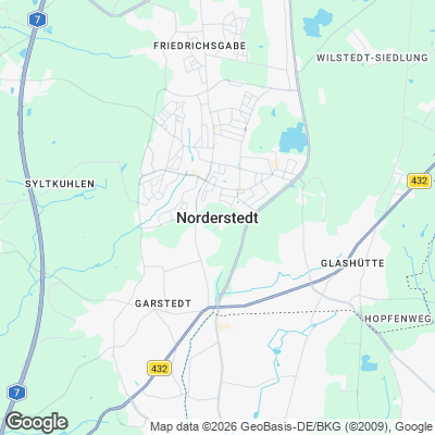 Karte von Norderstedt und Umgebung