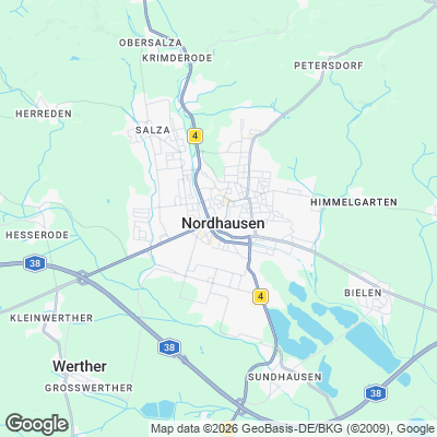 Karte von Nordhausen und Umgebung