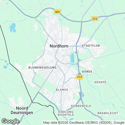 Karte von Nordhorn und Umgebung