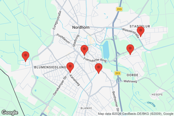 Karte mit Entrümpelungsaufträgen in Nordhorn