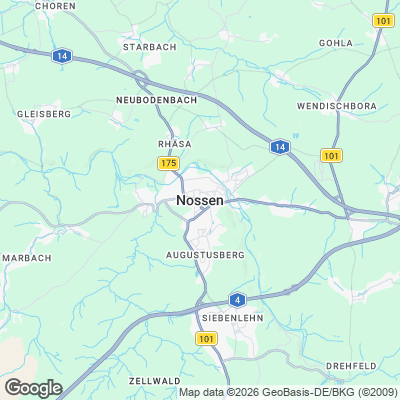 Karte von Nossen und Umgebung