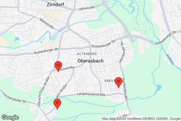 Karte mit Entrümpelungsaufträgen in Oberasbach