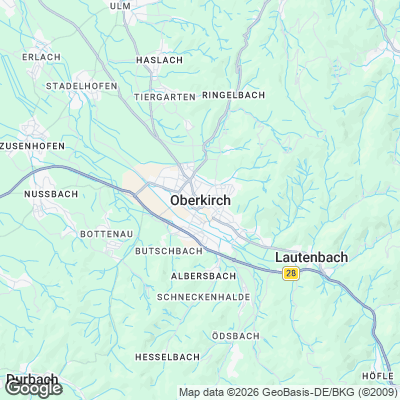 Karte von Oberkirch und Umgebung