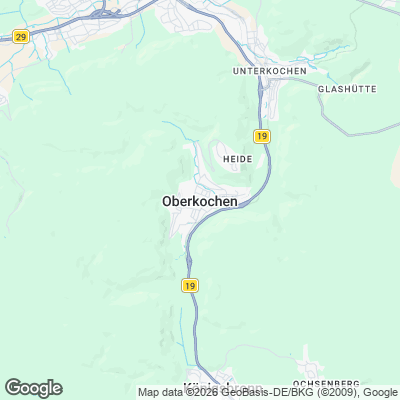 Karte von Oberkochen und Umgebung