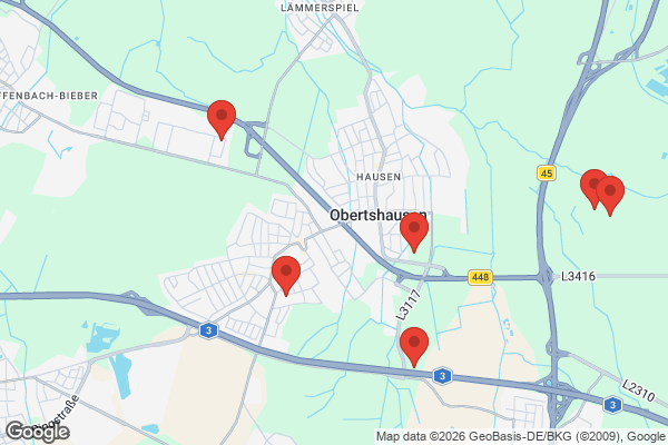 Karte mit Entrümpelungsaufträgen in Obertshausen