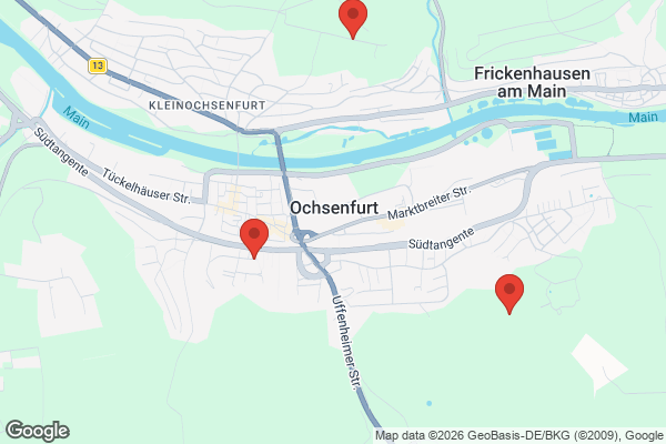 Karte mit Entrümpelungsaufträgen in Ochsenfurt