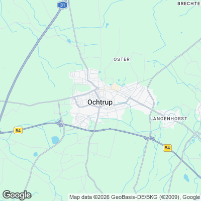 Karte von Ochtrup und Umgebung