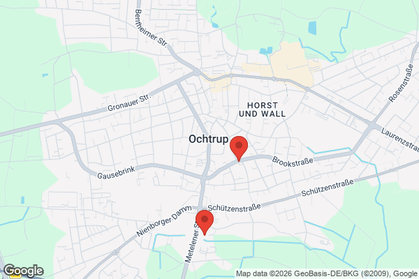 Karte mit Entrümpelungsaufträgen in Ochtrup